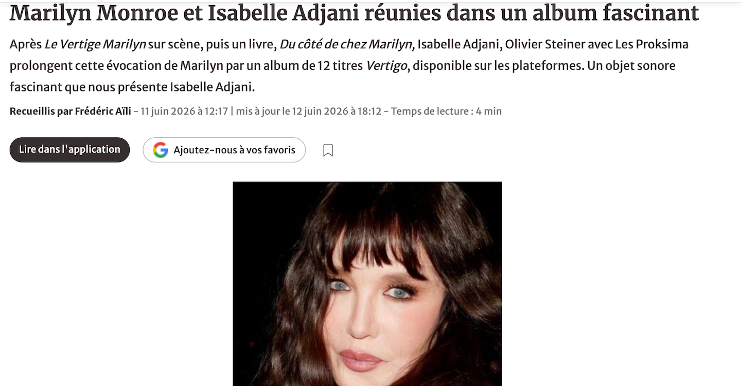 Proksima Adjani Steiner Vertigo Le Dauphiné libéré